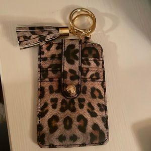 Leopard print key wallet